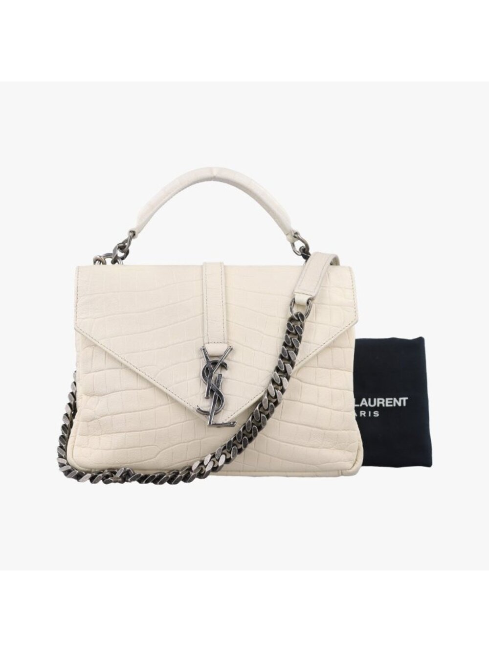 Saint Laurent Carre White Leather